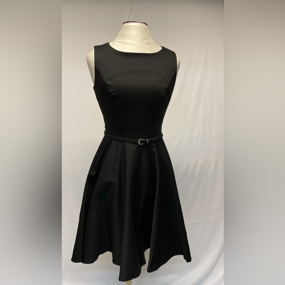 Grace Karin Black Belted Mini Dress - Picture 1 of 3